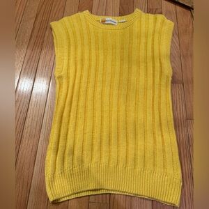 VTG Vibrant Yellow Sleeveless Sweater preppy tennis prep 80s
